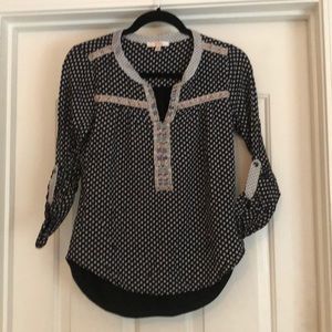 Skies are Blue mix media top